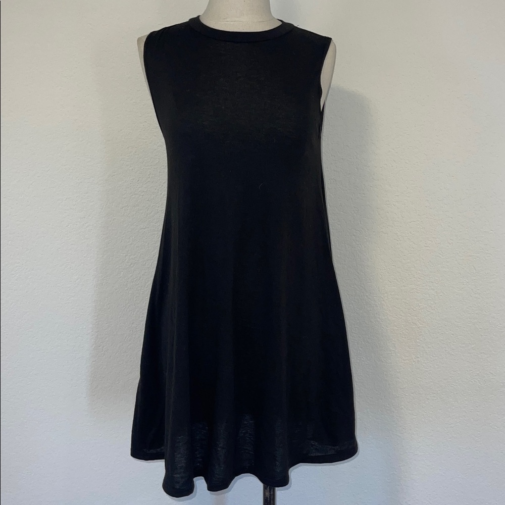 Elan Black Sleevless High Neck Swim Coverup Mini Dress Size Small S